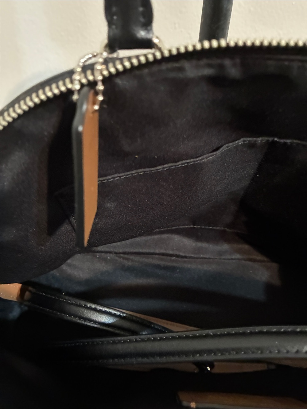 Coach Tea Rose Black Floral Dome Satchel — Orange, Blue & White Flowers - Picture 11 of 16
